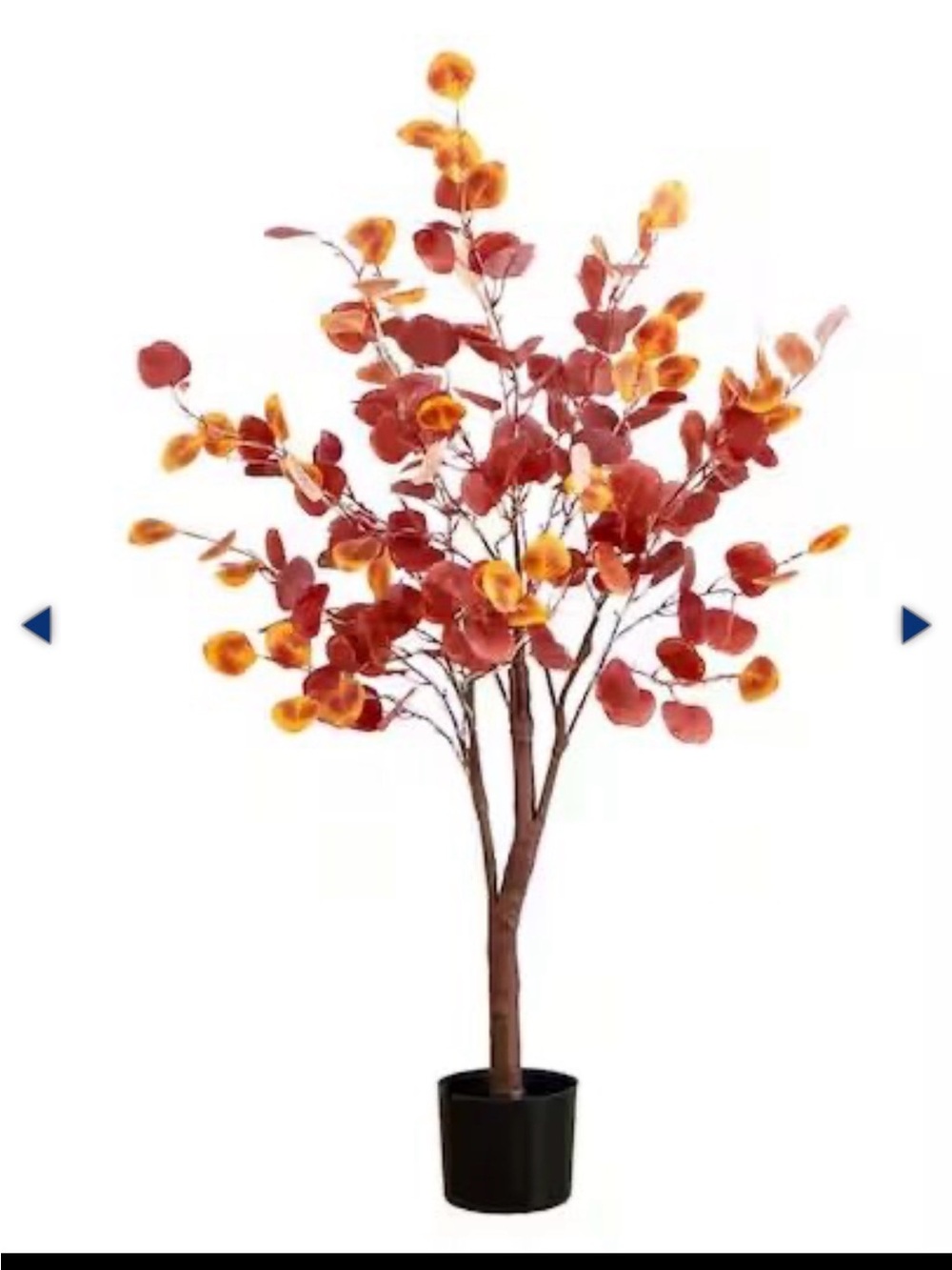 Faux Autumn Eucalyptus Tree - Red and Orange